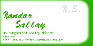 nandor sallay business card